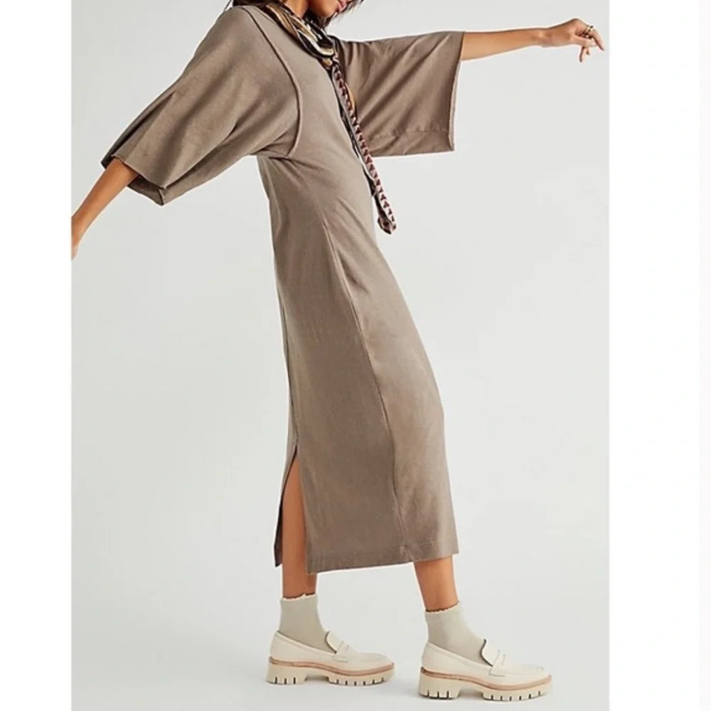 NWOT Free People Beach Skylar Maxi Dress in Taupe Size Small Z529